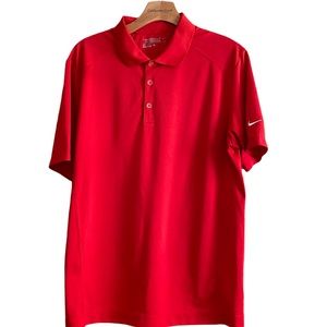 NIKE Golf Tour Performance DriFit Men’s Red Short Sleeve Polo Shirt Size Medium